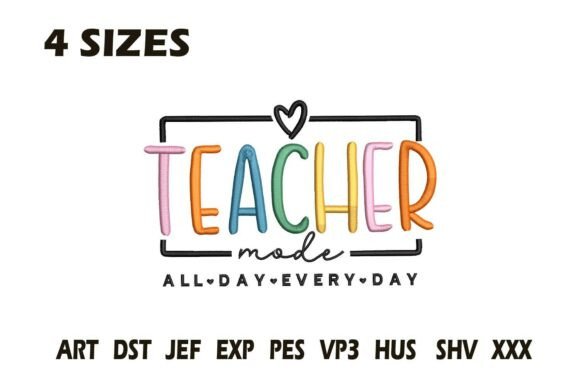 Teacher Mode Embroidery Design